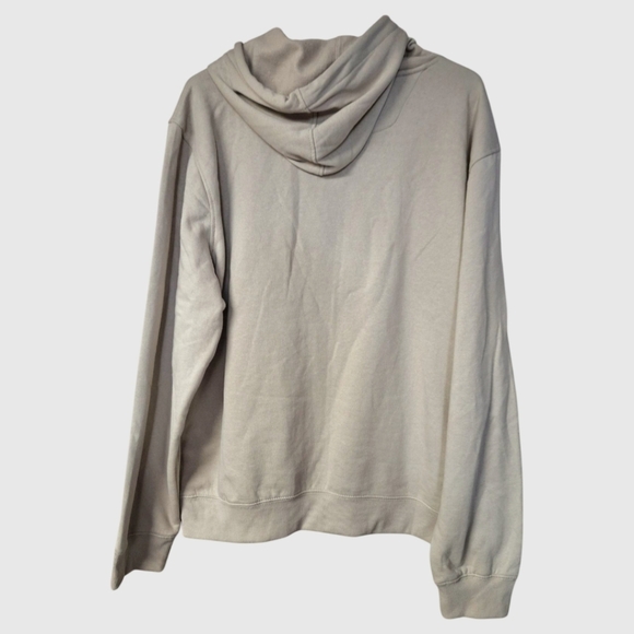 DKNY Mens Hoodie Pull Over Embroidered Logo w Drawstring & Kangaroo Pouch Biege - Picture 6 of 9